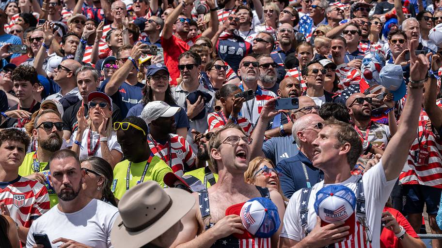 american fans celebrating