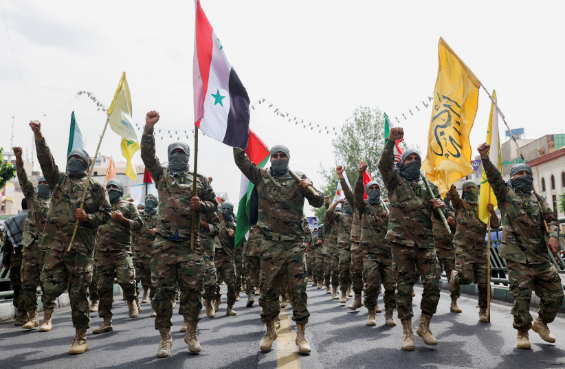Members of special IRGC forces attend a rally marking the annual Quds Day, or Jerusalem Day, on the last Friday of the holy month of Ramadan in Tehran, Iran, April 29, 2022. (credit: MAJID ASGARIPOUR/WANA (WEST ASIA NEWS AGENCY) VIA REUTERS)
