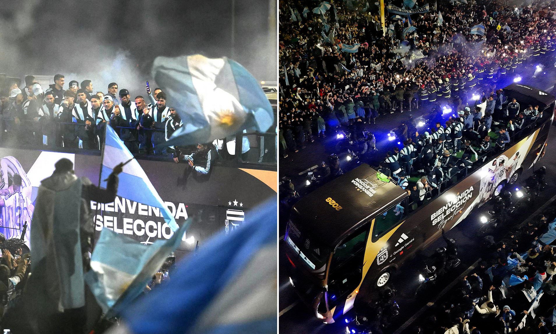 Losing World Cup finalists Argentina hold open-top bus parade