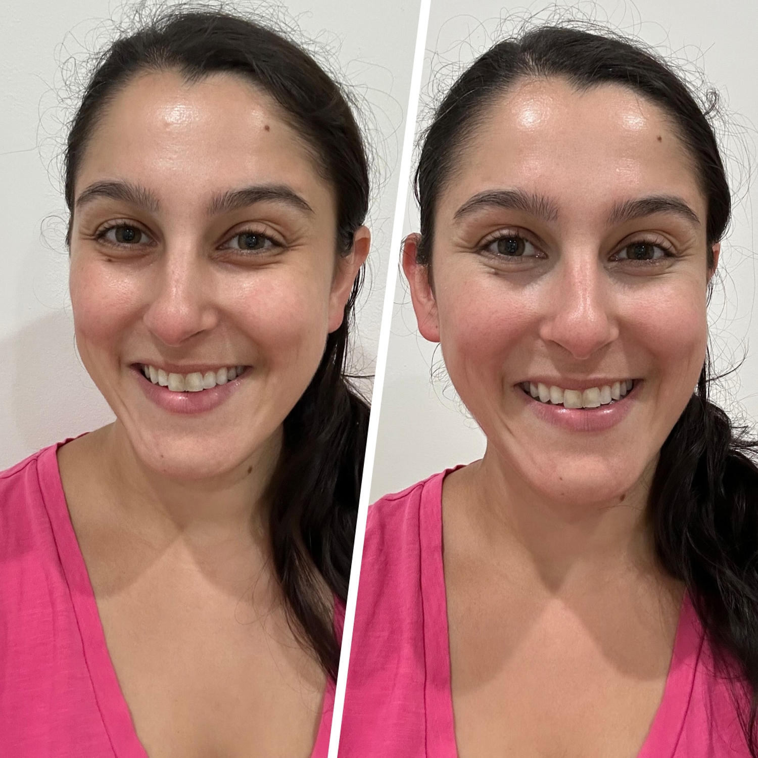 e.l.f. Cosmetics Soft Glam Satin Concealer before (left) and after (right) (Courtesy of Anita Chomenko)