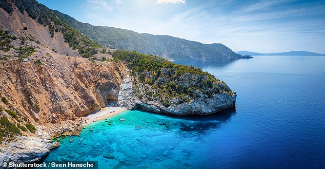 Other affected islands include Tinos, Alonissos (pictured), Leros, Patmos, Symi and Karpathos