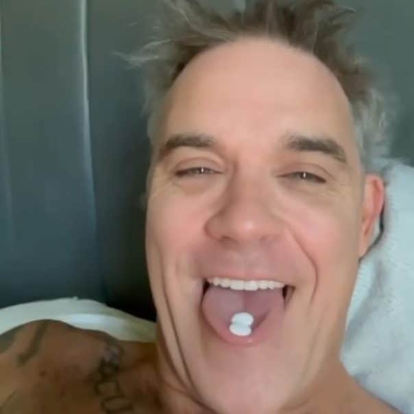 Robbie Williams took to Instagram to say he was feeling 'mint'
