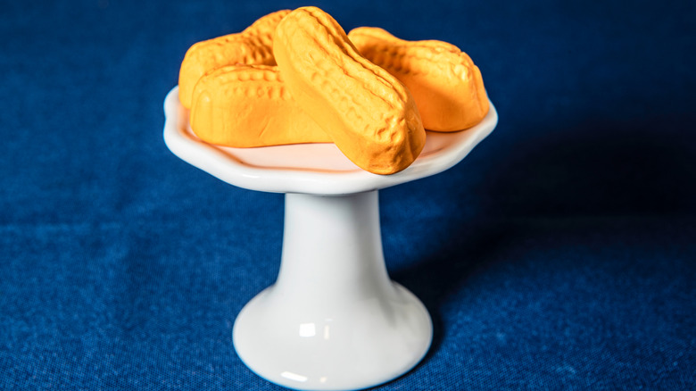 A mound of Circus Peanut marshmallow candy