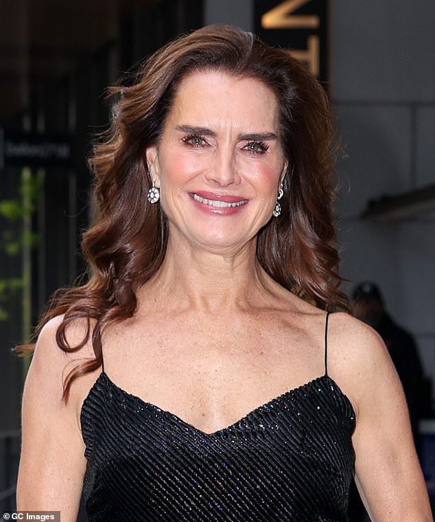 Brooke Shields (pictured in New York in April) is also cited as an example of a frowner by Dr Perry