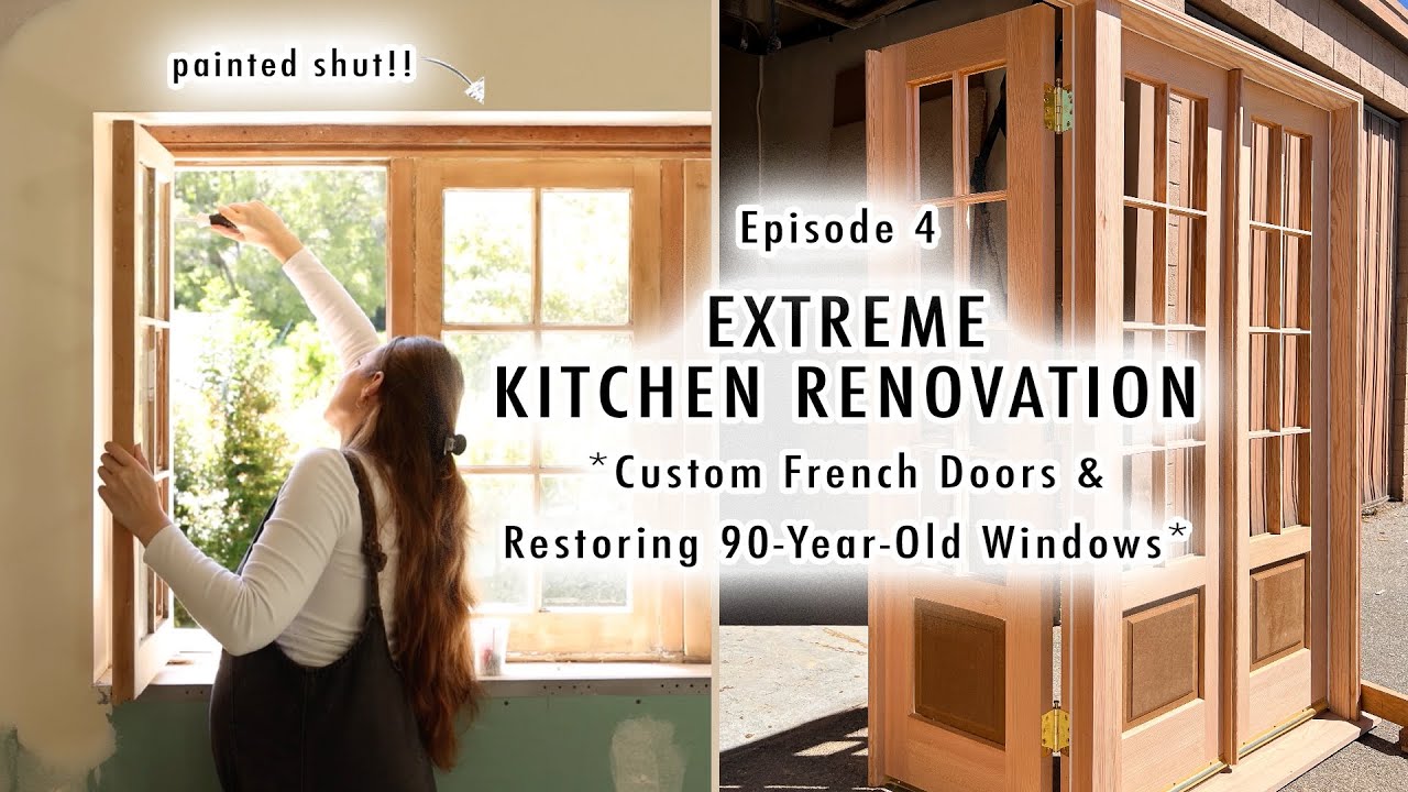 Restoring ninety year old windows and installing custom French doors