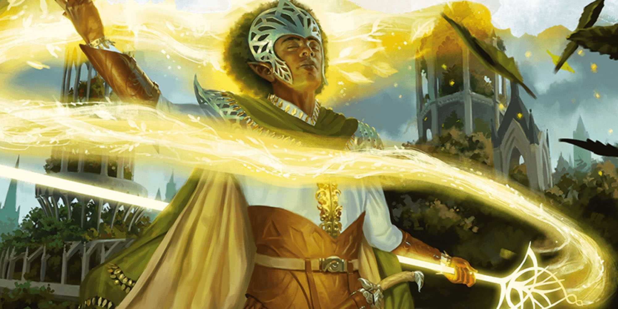 A DnD 5e character wears a helmet that glows with brilliance in Dungeons & Dragons.