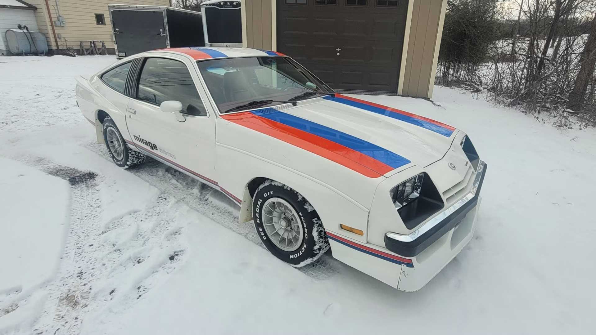 1977 Chevrolet Monza Mirage in snow front three-quarter