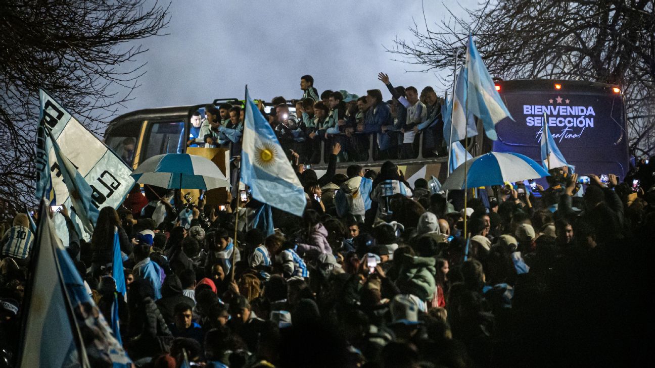 Argentina, without Lionel Messi, greeted by fans in Buenos Aires after World Cup return