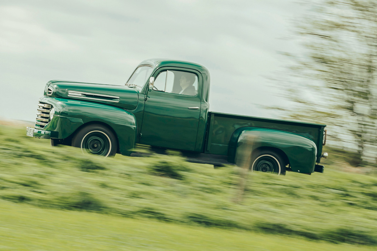 The Ford F-Series classic pick-up truck in profile