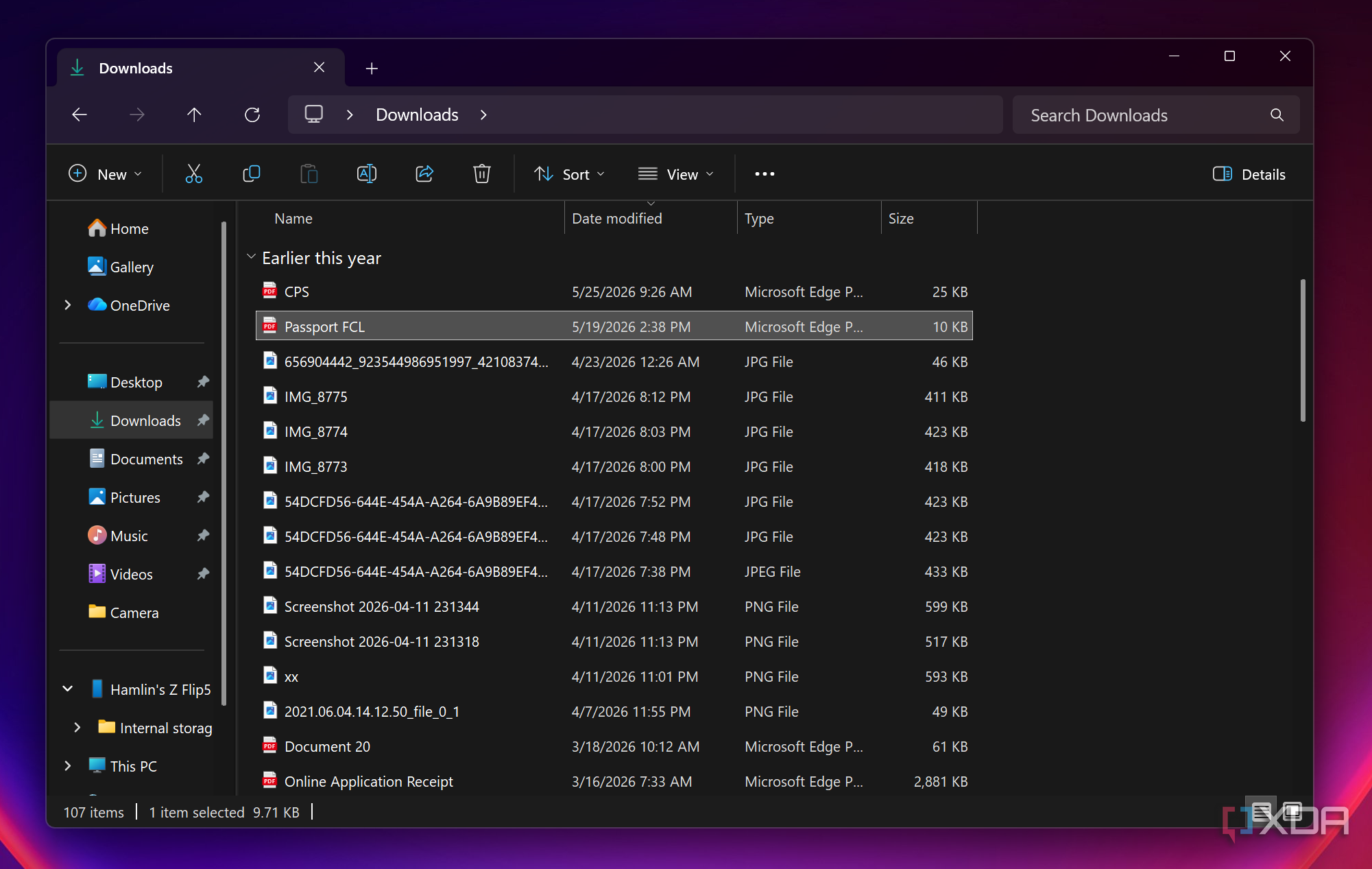 the Downloads folder in Windows 11