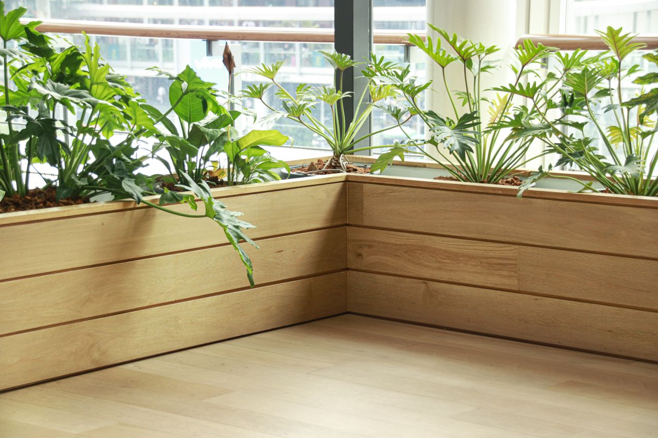 built in planter in home