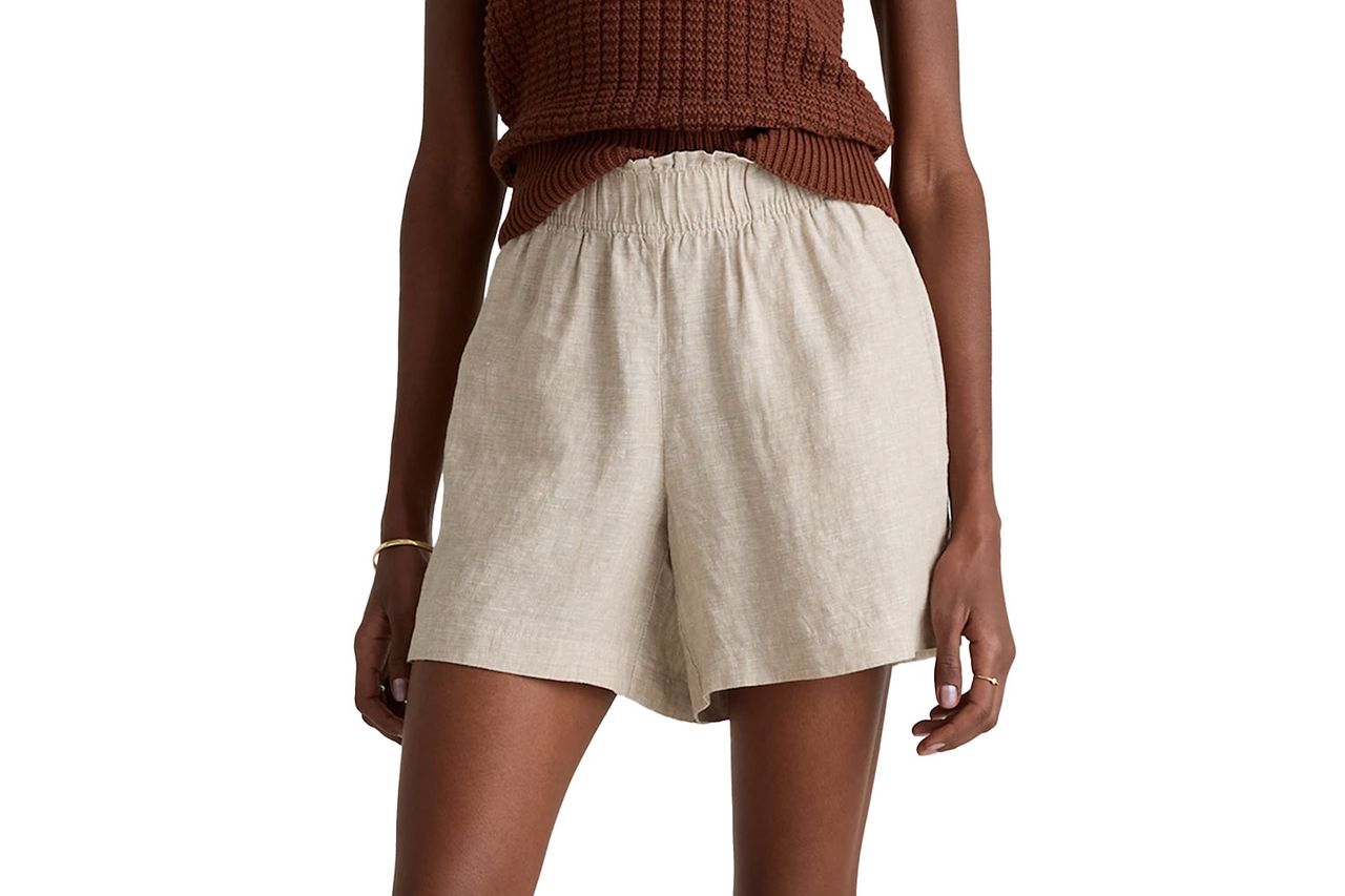 Quince 100% European Linen High Waisted Shorts