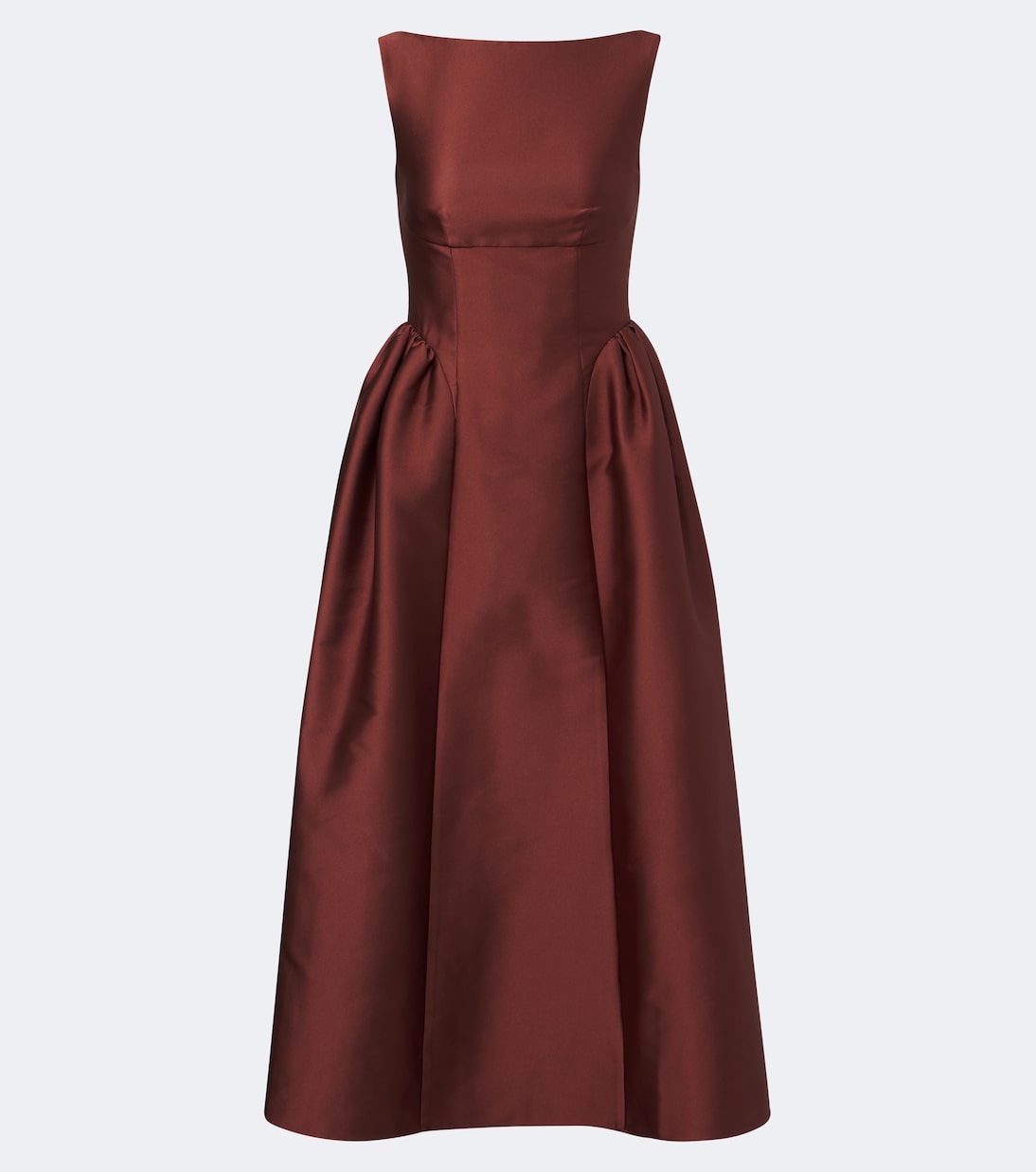 Taffeta Midi Dress in Brown - Roland Mouret