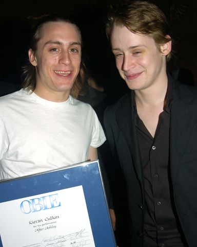 Kieran Culkin has his award in hand as he's joined by brother Macaulay at Webster Hall for the 2004-2005 annual Obie Awards for Off-Broadway theater. Kieran won for his performance in the play