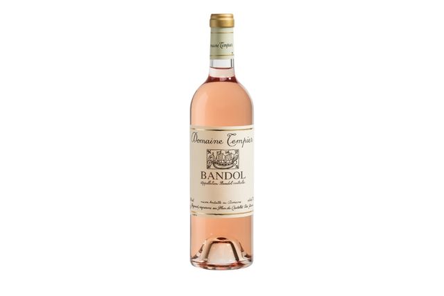 A bottle of Domaine Tempier Bandol ros wine