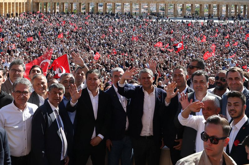 FILE PHOTO: Ousted opposition leader and his supporters visit Atatruk's Mausoleum in Ankara