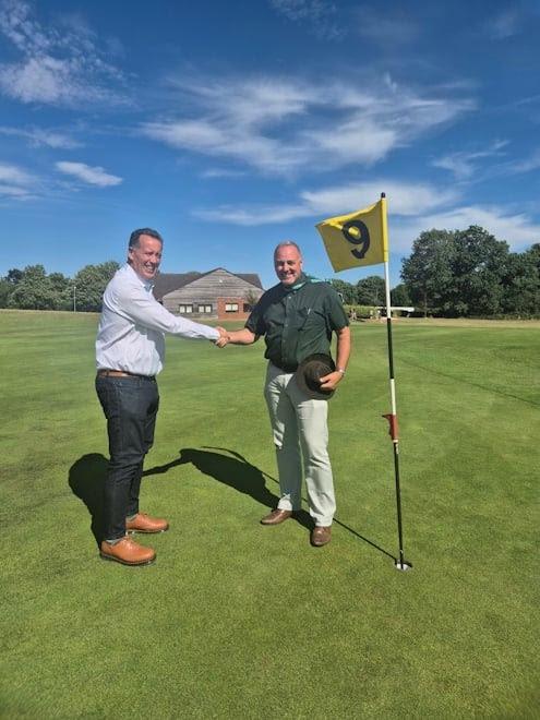 Greg Sinclair, Chief Executive, Absolutely Together with Portfolio Holder for Place, Cllr Adrian England at Little Hay Golf Complex