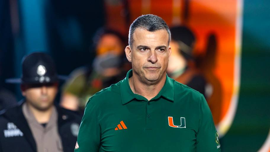 Miami Hurricanes head coach Mario Cristobal against the Indiana Hoosiers during the CFP national championship in Miami.