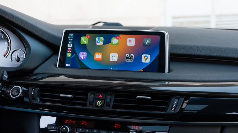 Apple CarPlay interface on a car's dash-mounted infotainment display.