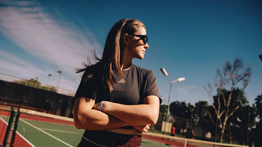 Karolina Muchova models the adidas New York Collection.
