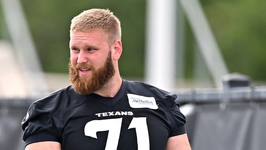Jun 9, 2026; Houston, Texas, USA; Houston Texans offensive tackle Braden Smith arrives for the team’s minicamp at Houston Met