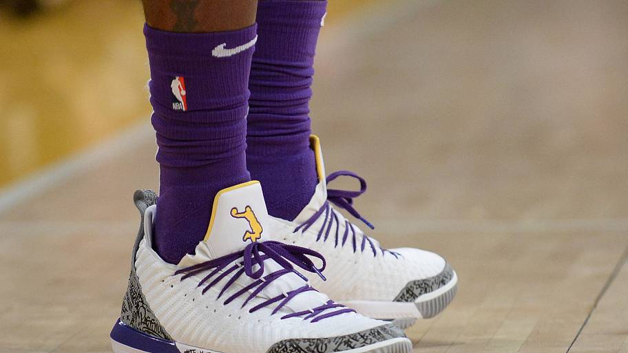 Los Angeles Lakers forward LeBron James wears the Nike LeBron 16