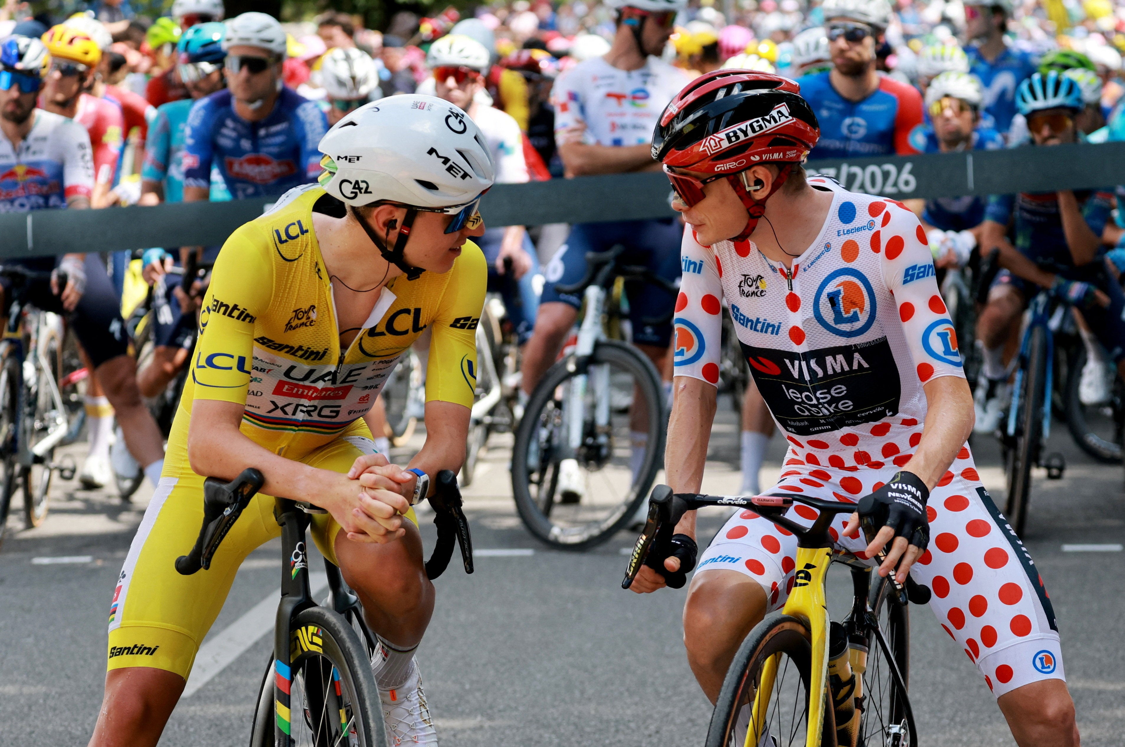 Vingegaard and Pogacar were both targeted by the late-night tests (Reuters)