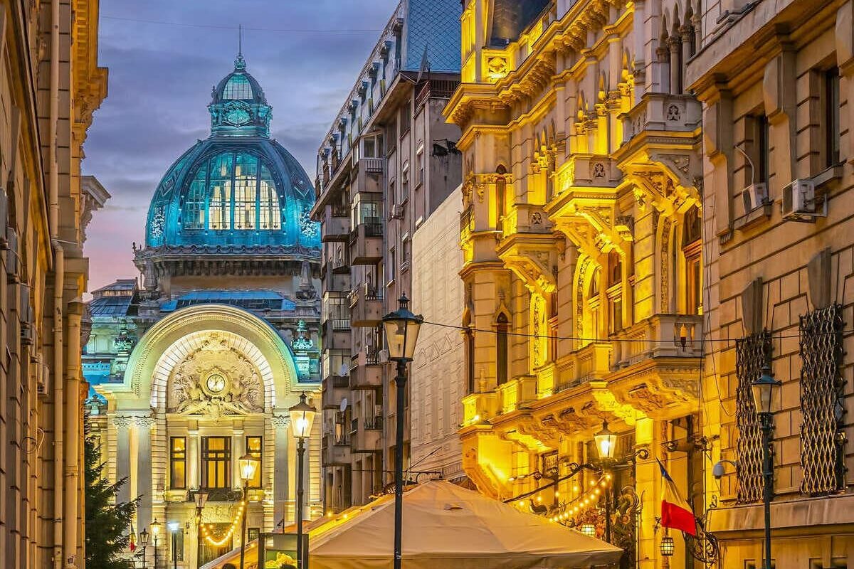 Historic Old Town In Bucharest, Romania