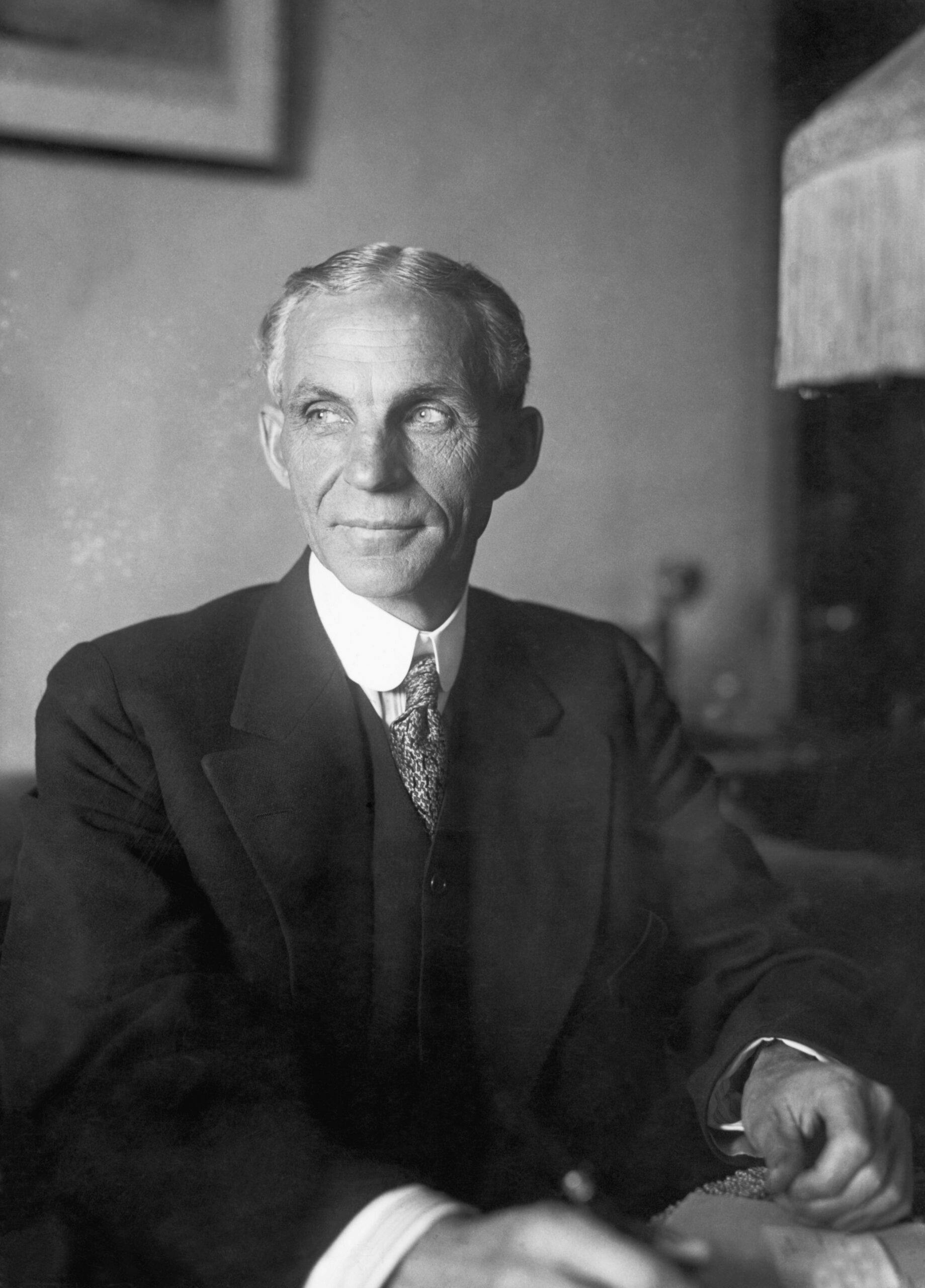 Henry Ford in his New York Hotel suite on Nov. 24, 1915, before setting sail on the peace ship, Oscar II.