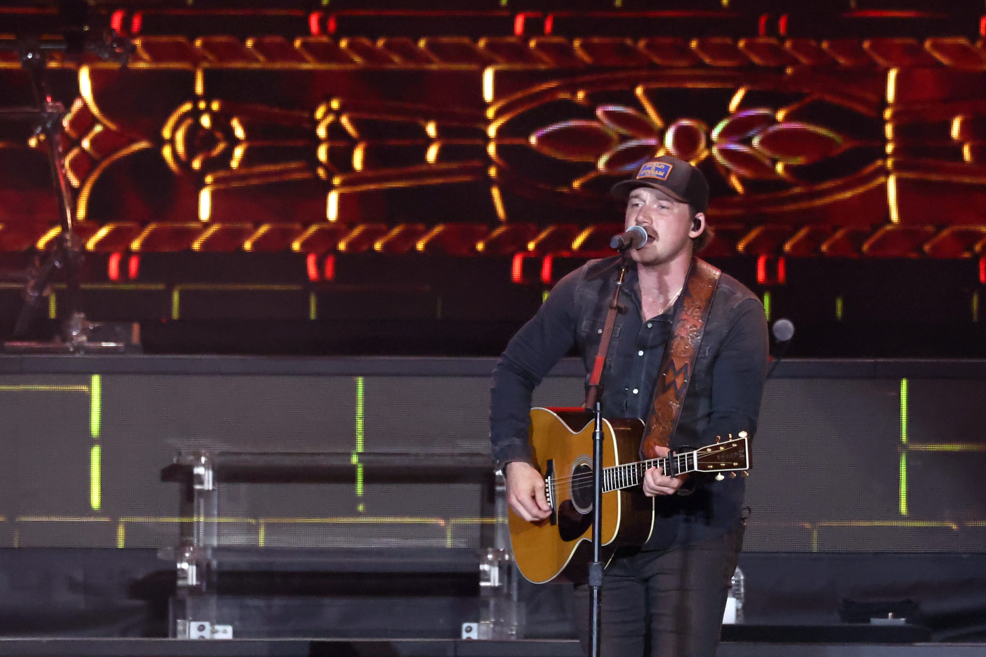 Morgan Wallen performs at the T-Mobile Mane Stage during the 2024 Stagecoach Festival at Empire Polo Club on April 28, 2024 in Indio, California.