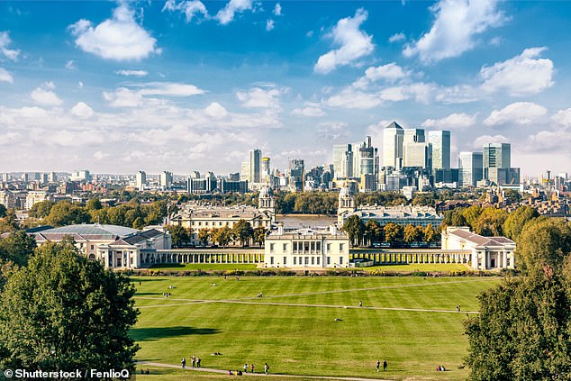 From the top of Greenwich Park, you can see expansive views across London