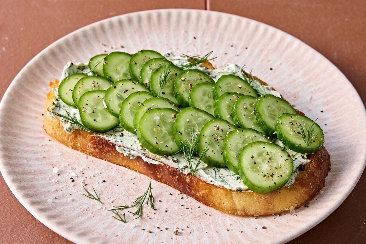 A recipe image of Easy Cucumber Toast.