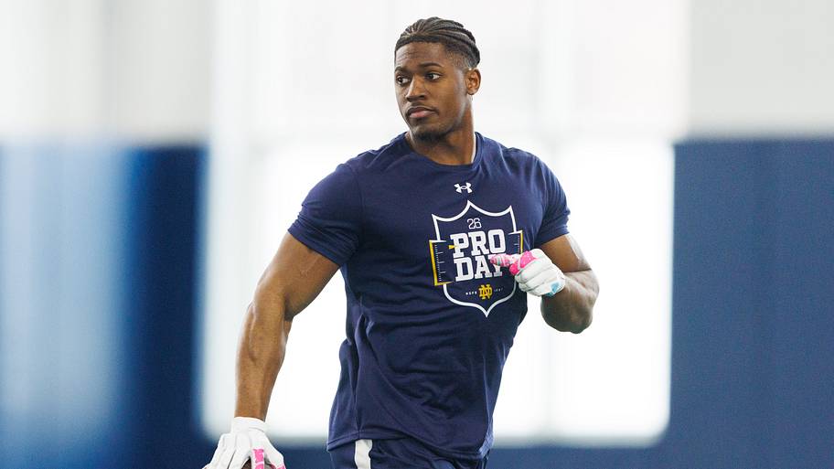 Running back Jadarian Price during Notre Dame football's Pro Day at Irish Athletic Center