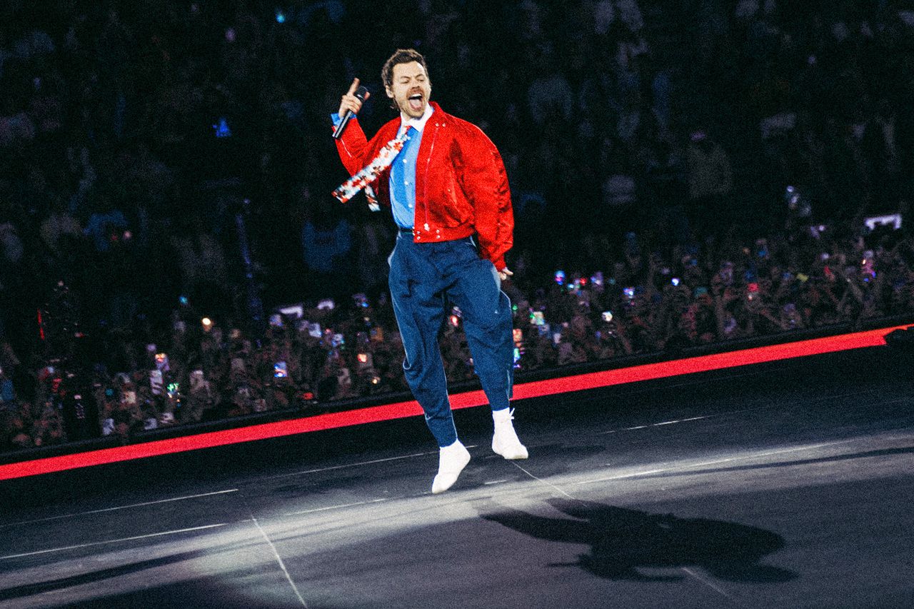 Harry Styles performs on stage during his Together, Together Tour at Johan Cruijff Arena on May 16, 2026 in Amsterdam, Netherland