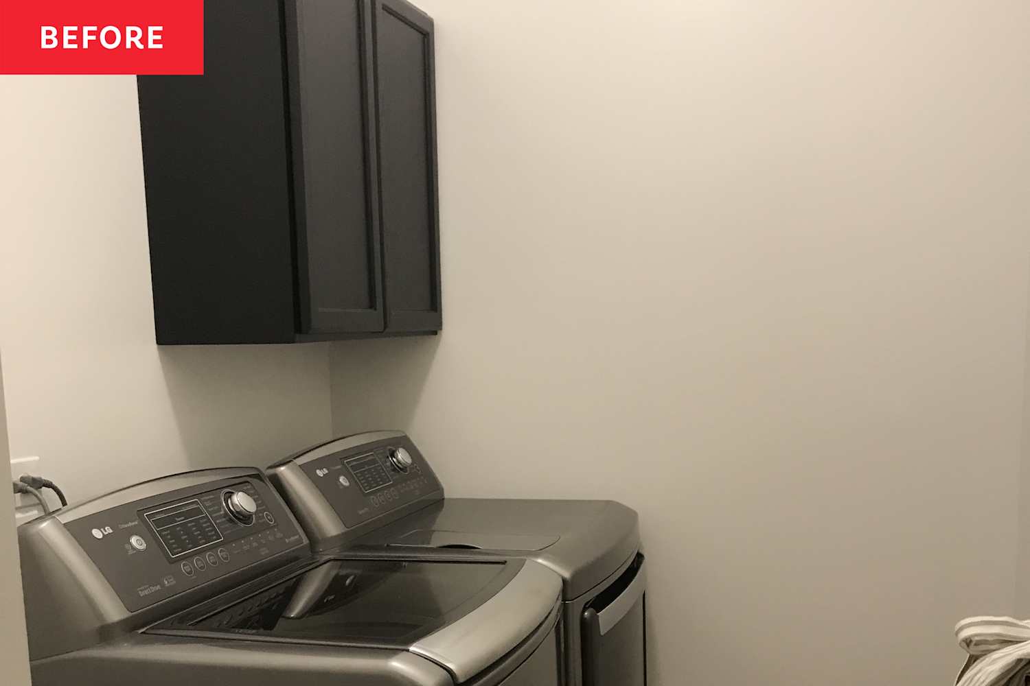 Before and after: A family of 5 used 'cabinet tetris' to transform their laundry room