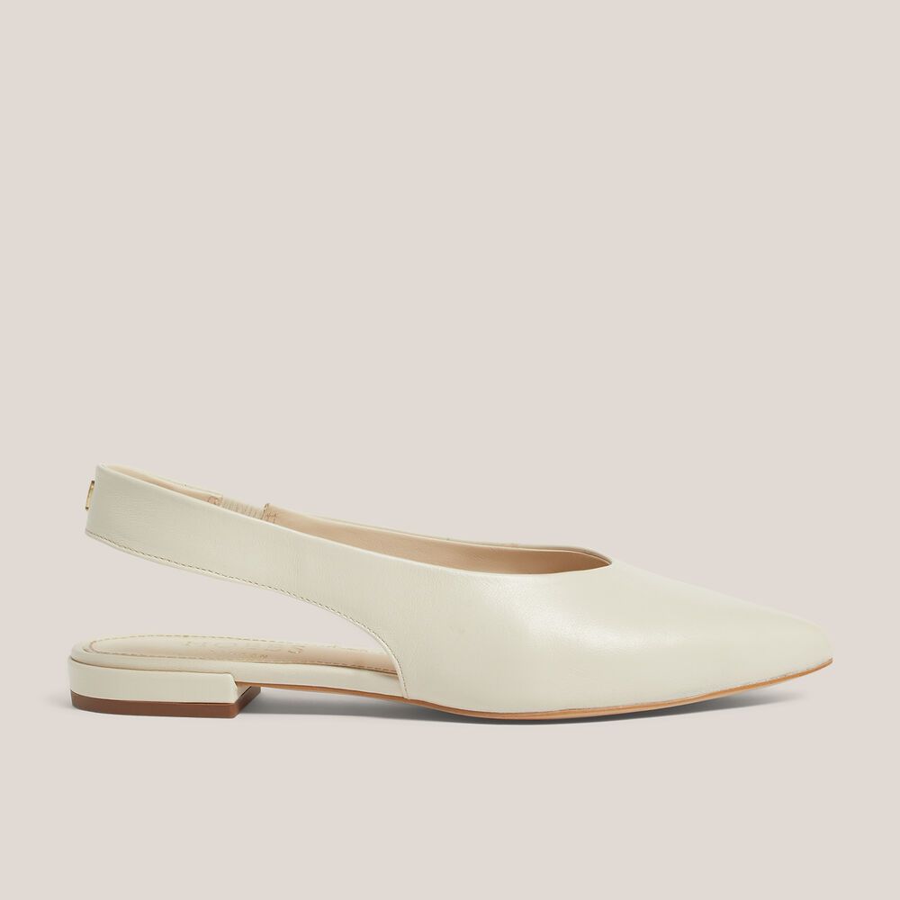 Natalia Leather Flat Slingbacks
