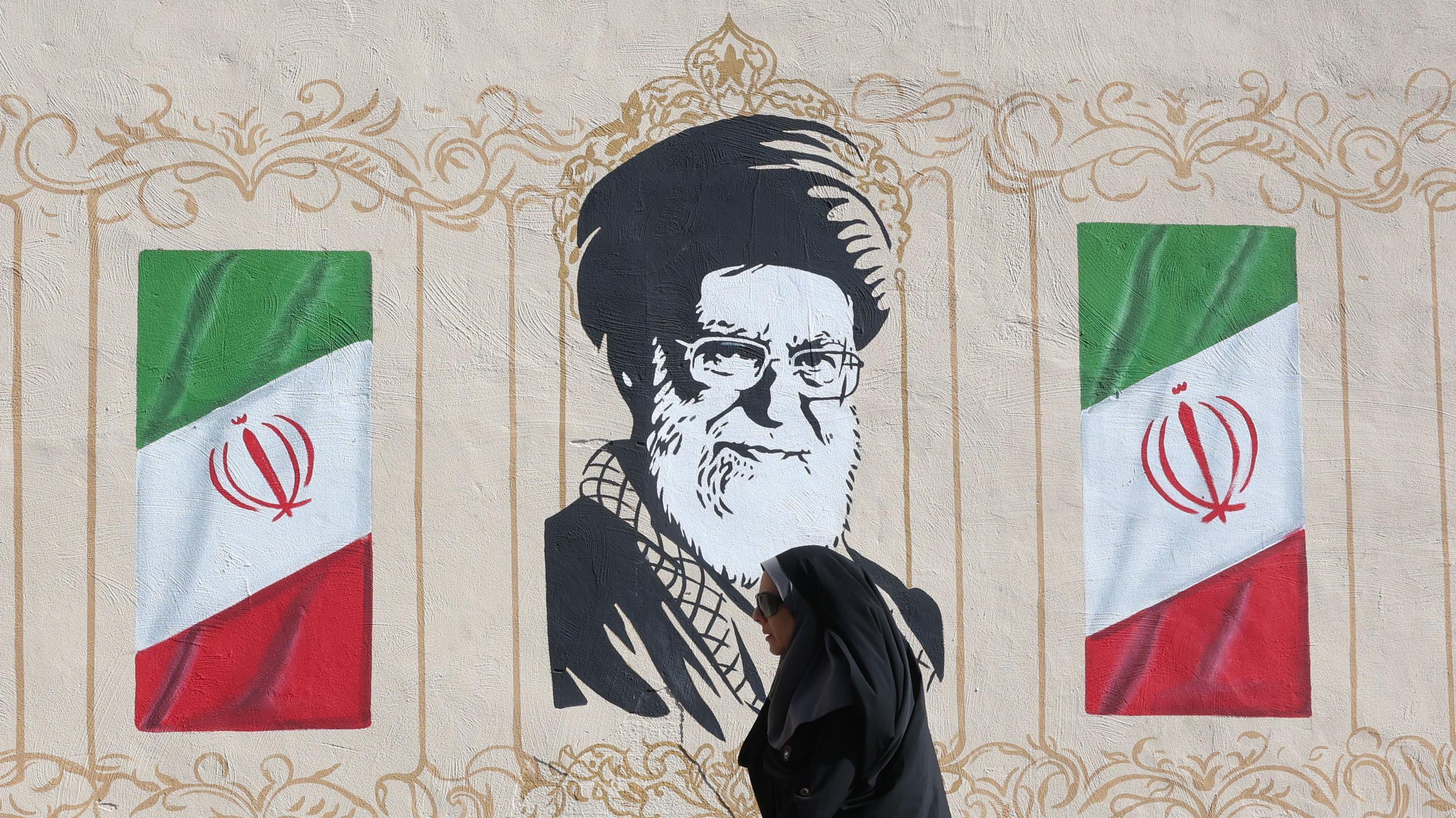 A mural of late Iranian Supreme Leader Ayatollah Ali Khamenei, who has been succeeded by his son Mojtaba, in Tehran