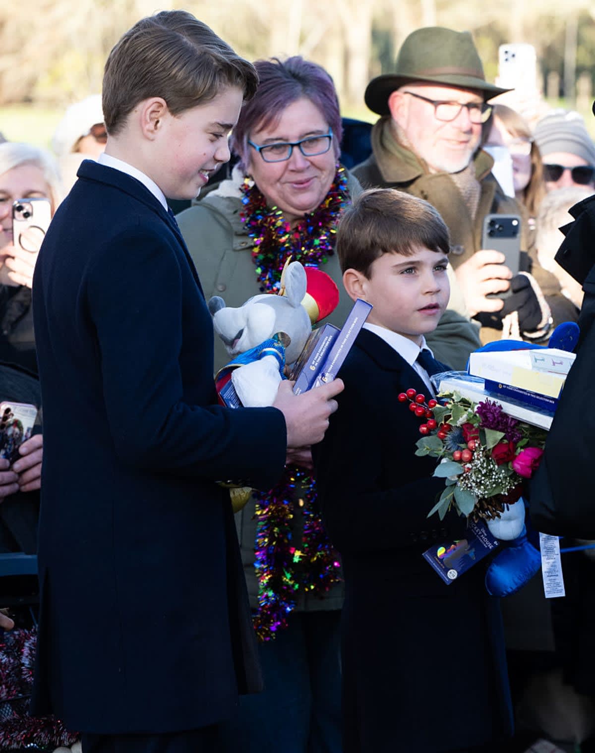 Prince George of Wales and Prince Louis of Wales attend the Christmas Morning Service at Sandringham Church on December 25, 2025 in Sandringham, Norfolk. (Photo by Samir Hussein/WireImage)