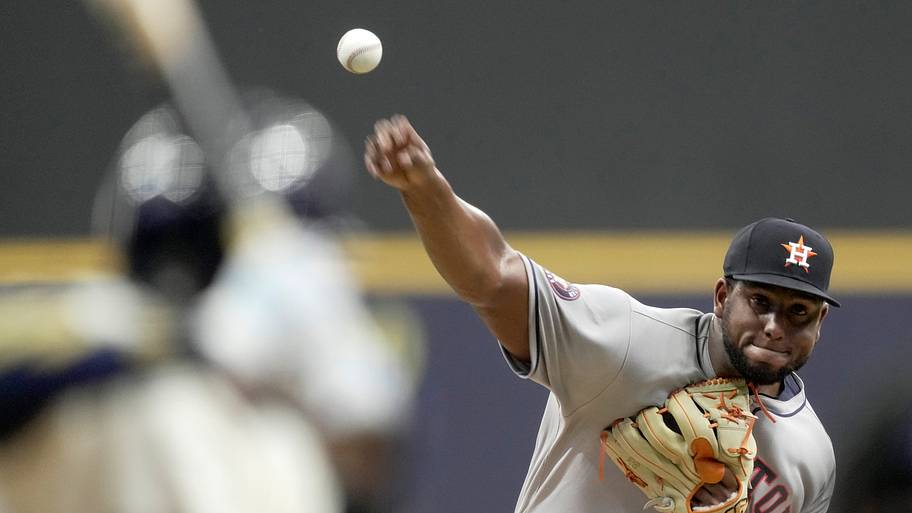 Houston Astros pitcher Ronel Blanco (56).