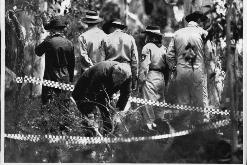 Police at the scene of the discovery of one of Ivan Milat's victims