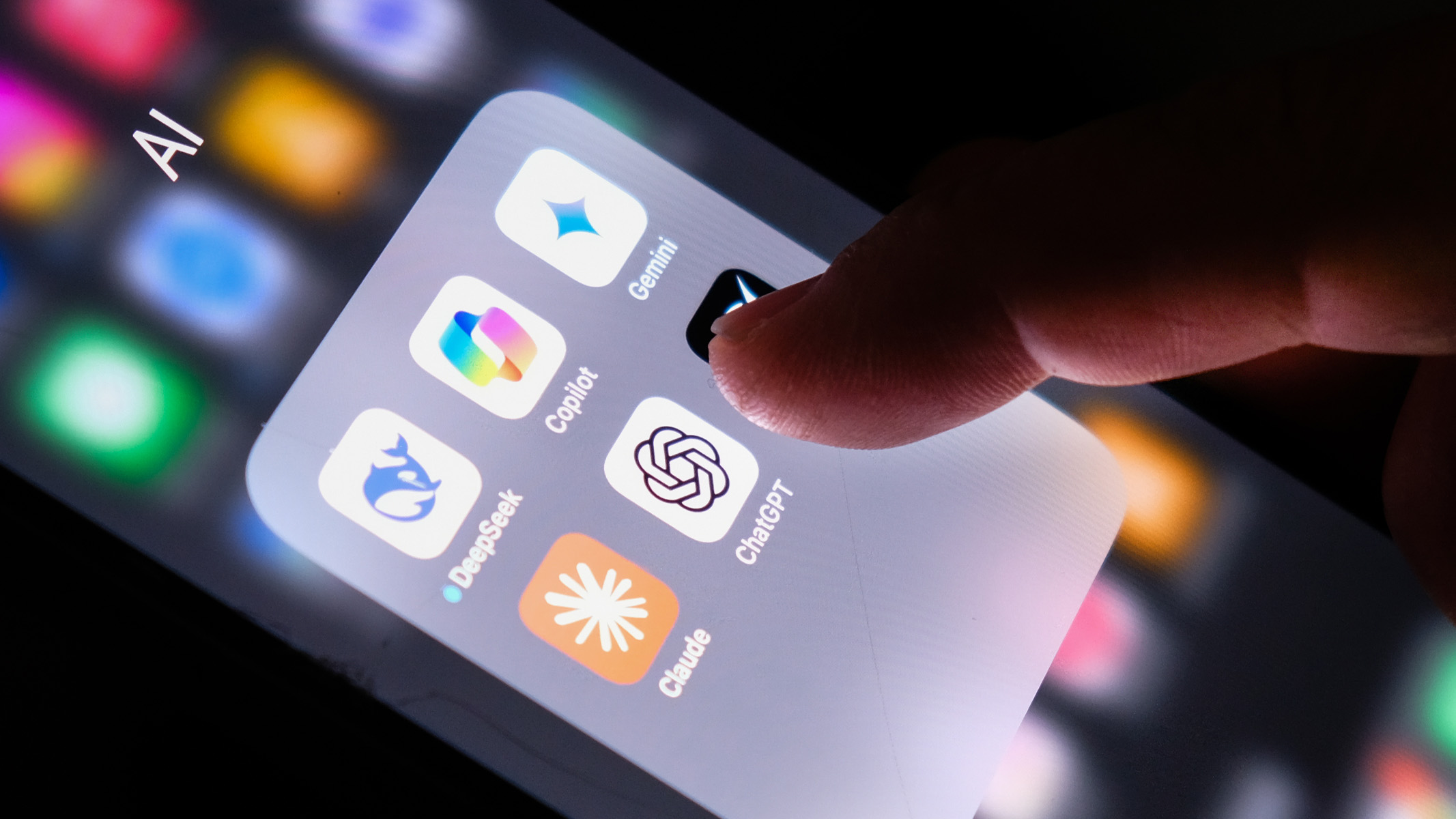 AI apps on a phone screen