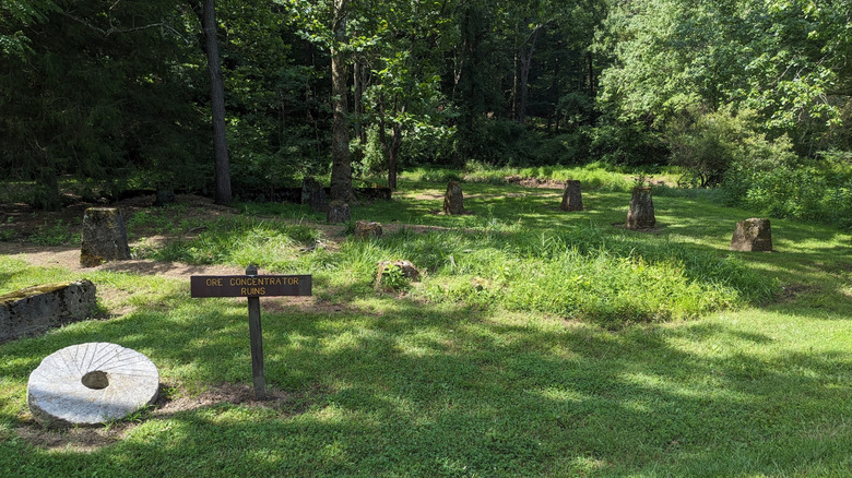 Stone remnants of an old ore concentrator at Nottingham County Park in Pennsylvania