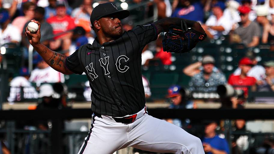 Freddy Peralta pitches.