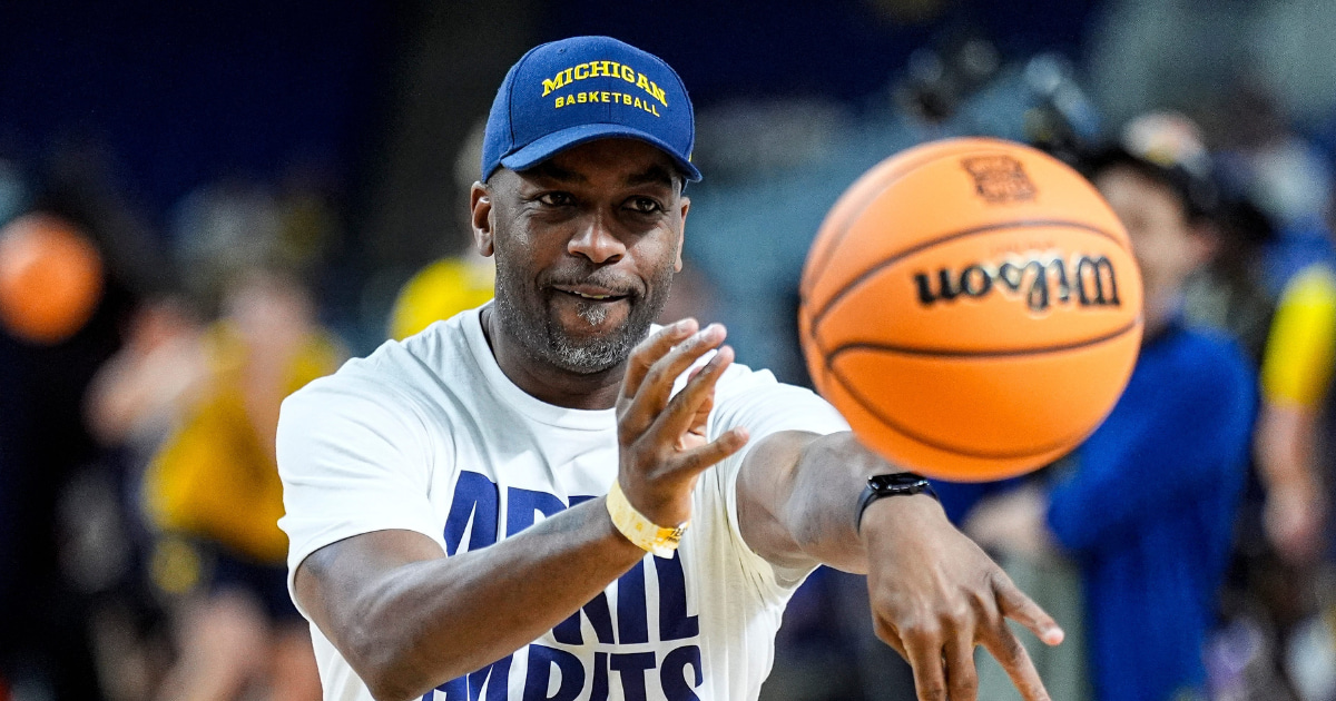Michigan Wolverines basketball coach Mike Boynton Jr. during the Final Four. (Photo by Junfu Han / USA TODAY NETWORK via Imagn Images)