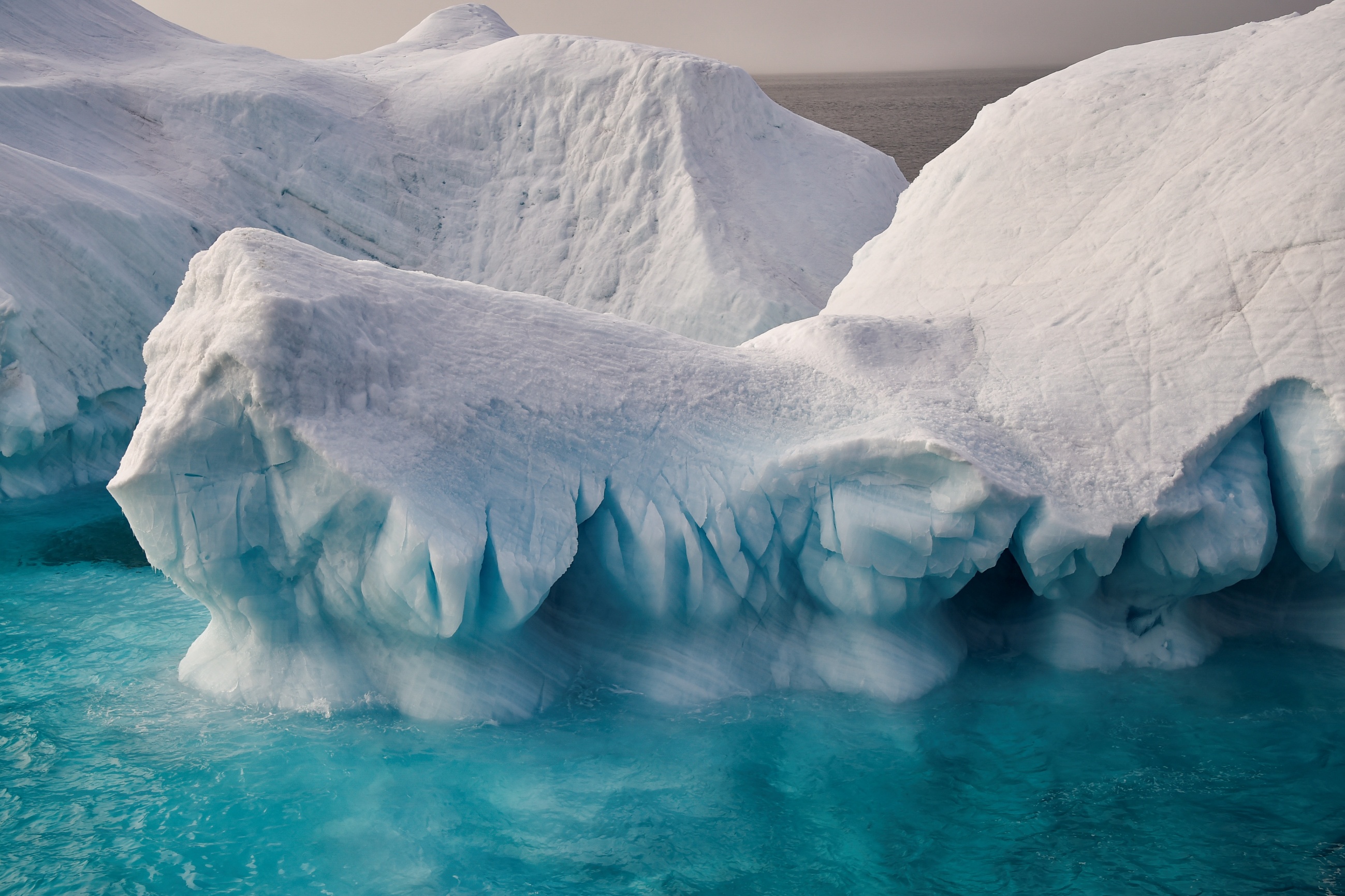 Icebergs seen Arctic Ocean off Franz Josef