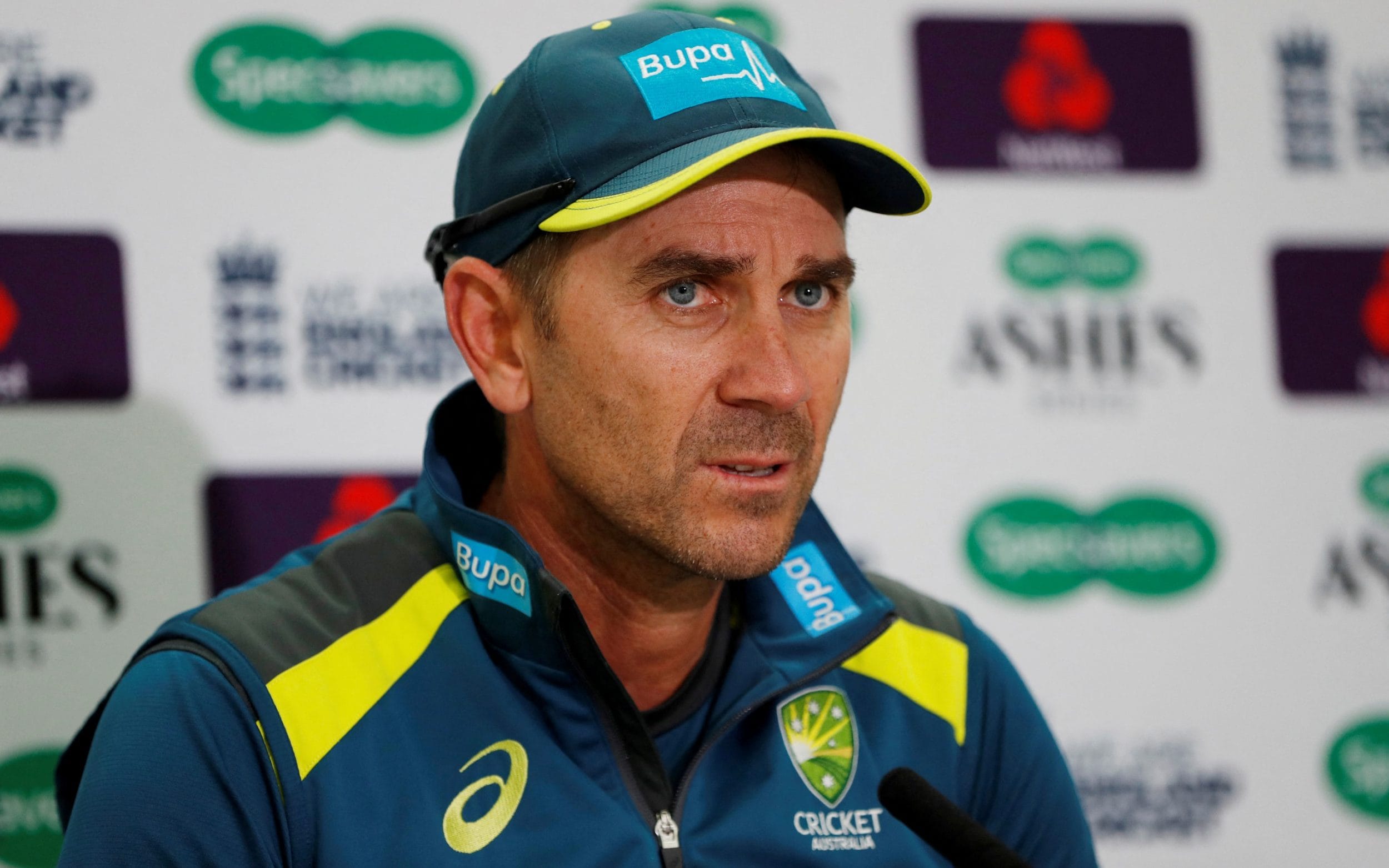 Justin Langer while Australia coach during the 2019 Ashes tour