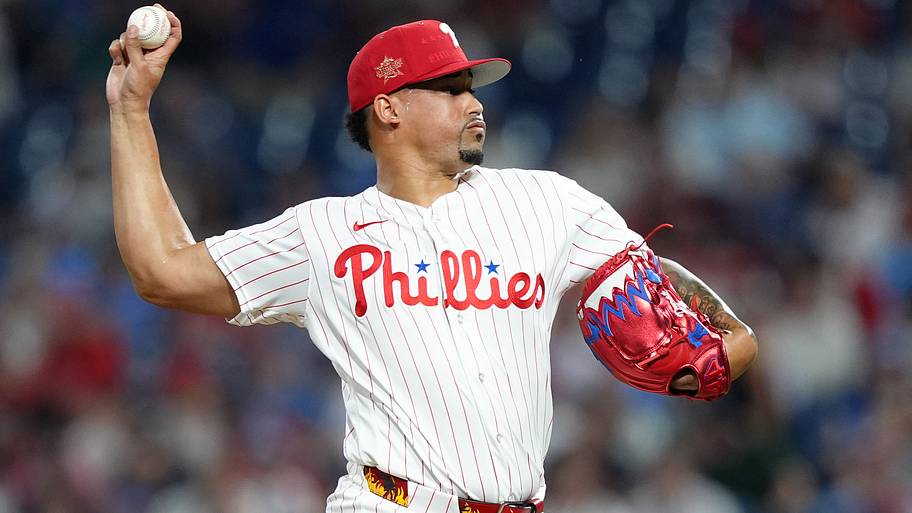 Philadelphia Phillies pitcher Jhoan Duran (59) pitches during the ninth inning for the All-Star Game.