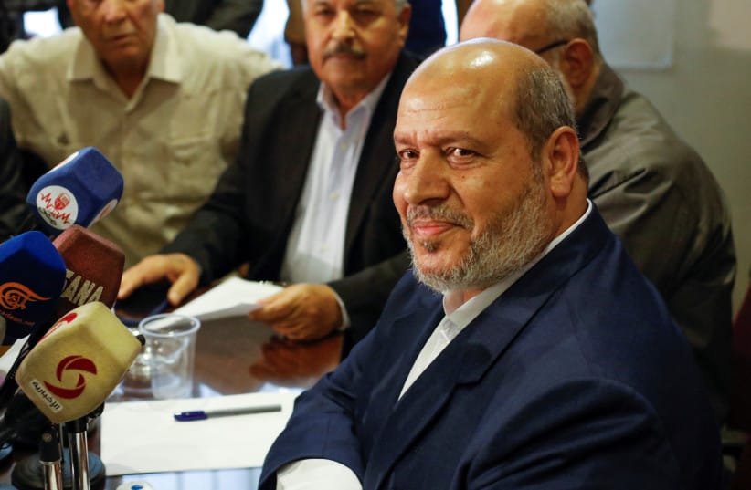 HAMAS POLITIBURO member Khalil al-Hayya attends a news conference in Damascus, Syria October 19, 2022. (credit: REUTERS/Yamam al Shaar)