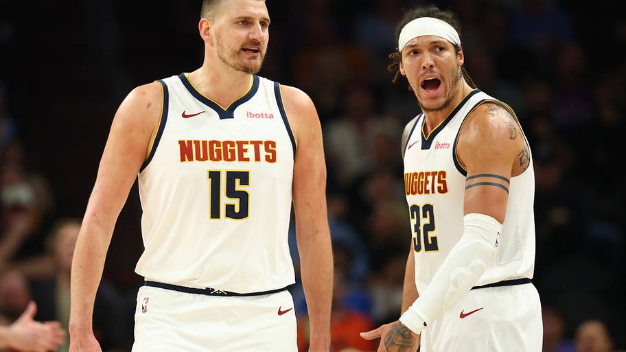 Denver Nuggets center Nikola Jokic and forward Aaron Gordon