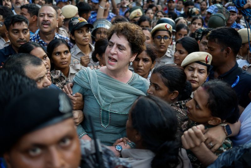 Protest outside Indian PM Modi's residence in New Delhi